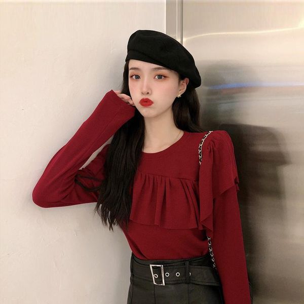 women's blouses & shirts korean fashion clothing patchwork ruffles o-neck sweet autumn blusas mujer de moda womens and, White
women's blouses & shirts korean fashion clothing patchwork ruffles o-neck sweet autumn blusas mujer de moda womens and, White