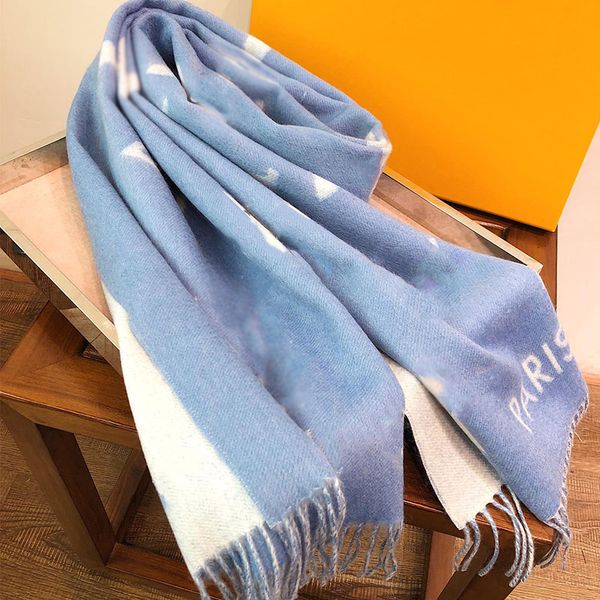cashmere jacquard scarf for women luxury designers france brand classic old flower scarfs designer knit scarves lapel head shawl plaid hijab, Blue;gray