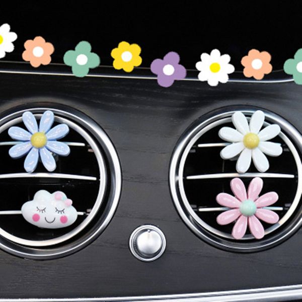 

3/6pcs car styling air outlet aromatherapy clip with car air freshener outlet perfume solid perfume diffuser flower decor clips