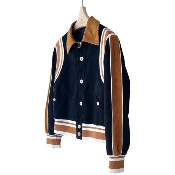 men's jackets high-quality women's jacket casual cashmere leather baseball coats loose stitching, Black;brown
men's jackets high-quality women's jacket casual cashmere leather baseball coats loose stitching, Black;brown