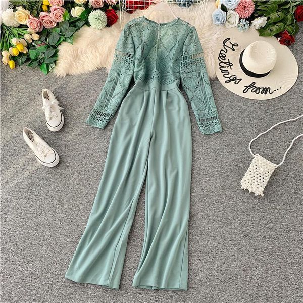 women's jumpsuits & rompers spring summer jumpsuit lace overalls for women korean vintage elegant straight full length pants womens zt5, Black;white
women's jumpsuits & rompers spring summer jumpsuit lace overalls for women korean vintage elegant straight full length pants womens zt5, Black;white