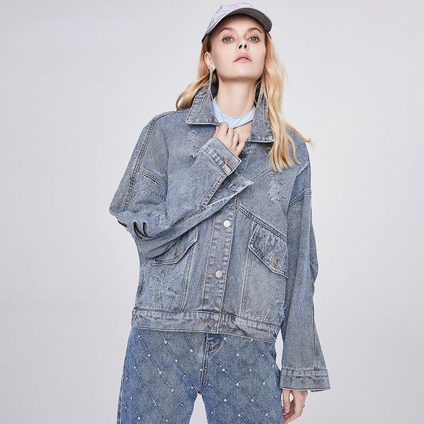 women's jackets donsignet spring autumn 2021 loose mid-length harajuku casual denim jacket for women, Black;brown
women's jackets donsignet spring autumn 2021 loose mid-length harajuku casual denim jacket for women, Black;brown