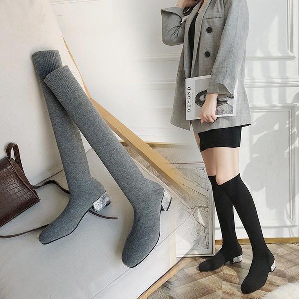 boots 2021 sock over the knee autumn knit overknee long boot woman casual slip-on soft tube low heel fashion shoes female, Black
boots 2021 sock over the knee autumn knit overknee long boot woman casual slip-on soft tube low heel fashion shoes female, Black