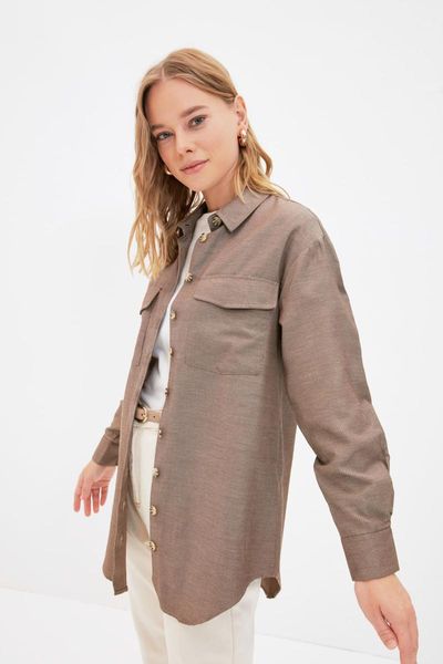women's jackets trendyol shirt lapel double pockets tunik tctaw22uk0099, Black;brown
women's jackets trendyol shirt lapel double pockets tunik tctaw22uk0099, Black;brown