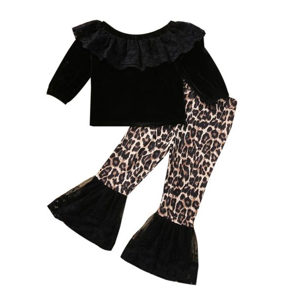 clothing sets 1-6y kids girls clothes 2021 autumn long sleeve lace ruffle shirt + leopard patchwork flare pants fashion children outfit, White
clothing sets 1-6y kids girls clothes 2021 autumn long sleeve lace ruffle shirt + leopard patchwork flare pants fashion children outfit, White