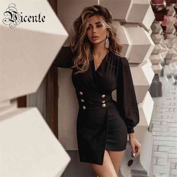 chic lantern sleeves button design v neck celebrtiy party club bandage black mini dress 210520, Black;gray
chic lantern sleeves button design v neck celebrtiy party club bandage black mini dress 210520, Black;gray