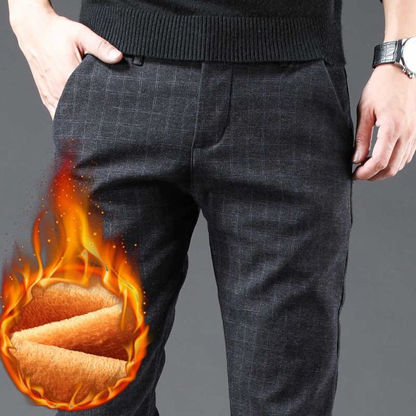 men's stretch plaid fashion casual long pants trendy plus fleece brushed straight-leg pants youth business classic slim trousers 210531, Black
men's stretch plaid fashion casual long pants trendy plus fleece brushed straight-leg pants youth business classic slim trousers 210531, Black