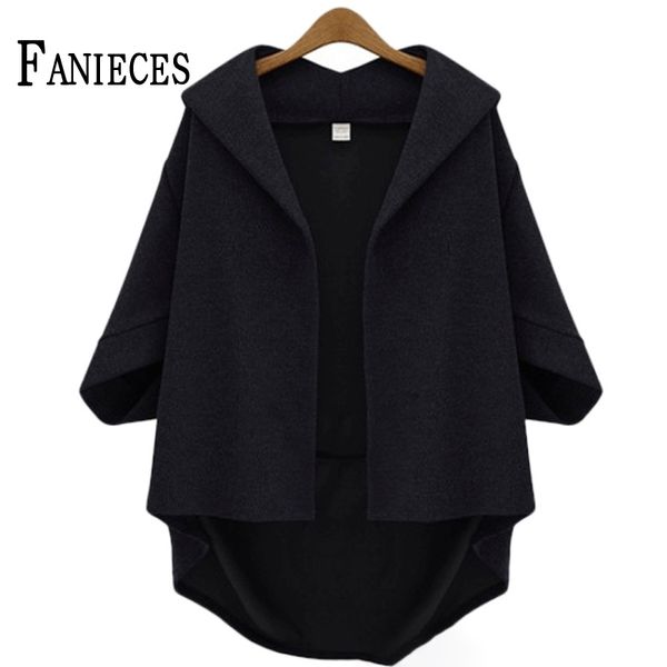 fashion autumn winter black woolen coat outwear 3/4 bat sleeves loose women's clothing coats jacket manteau femme 210520
fashion autumn winter black woolen coat outwear 3/4 bat sleeves loose women's clothing coats jacket manteau femme 210520