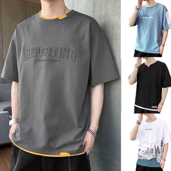 2021 men's short sleeve t-shirt summer fashion brand loose half body casual clothes, White;black
2021 men's short sleeve t-shirt summer fashion brand loose half body casual clothes, White;black