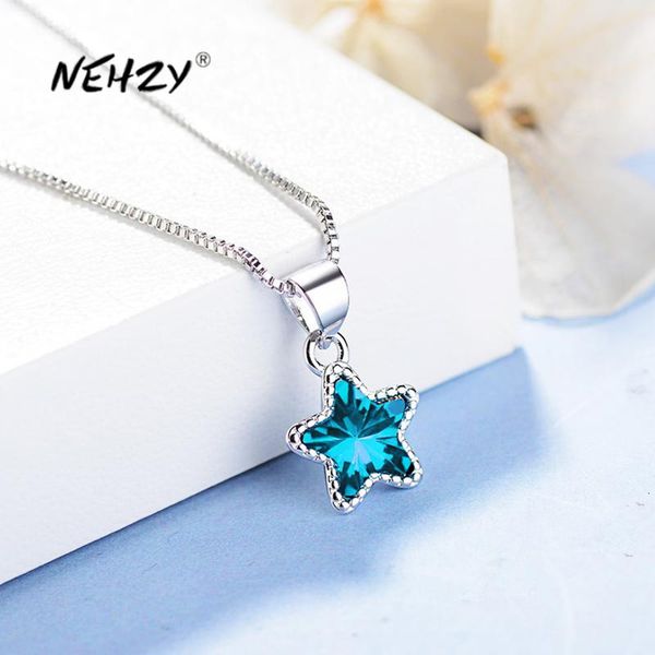 nehzy 925 sterling silver new woman fashion jewelry blue crystal zircon pentagram pendant necklace length 45cm
nehzy 925 sterling silver new woman fashion jewelry blue crystal zircon pentagram pendant necklace length 45cm