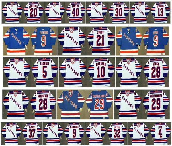 Vintage New York Rangers Jerseys 28 TOMAS SANDSTROM 9 Reg Fleming 9 BURE 21 SERGEI ZUBOV 5 VADNAIS 10 ESA TIKKANEN 28 P.J. STOCK CCM Hockey, Colour 1
Vintage New York Rangers Jerseys 28 TOMAS SANDSTROM 9 Reg Fleming 9 BURE 21 SERGEI ZUBOV 5 VADNAIS 10 ESA TIKKANEN 28 P.J. STOCK CCM Hockey, Colour 1