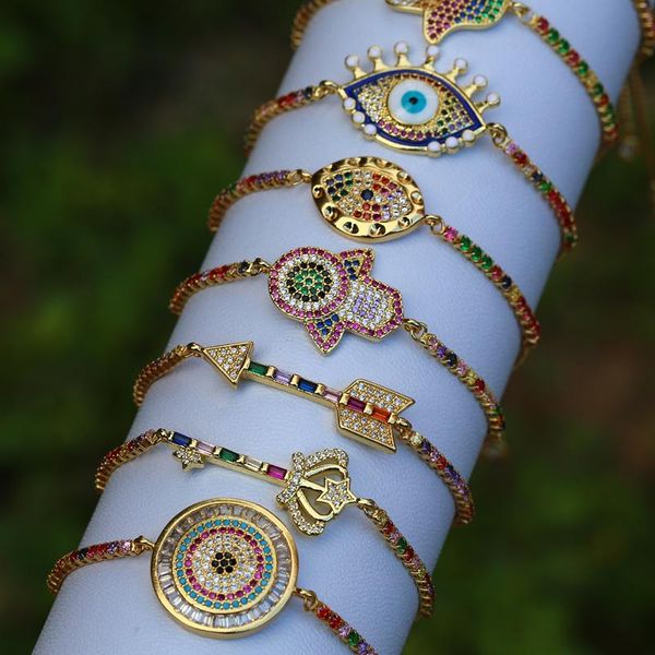 link, chain tiny cz rainbow girl boy bracelets for women crystal multiple shape bracelet gold charms link adjustable jewelry gift 2021, Black
link, chain tiny cz rainbow girl boy bracelets for women crystal multiple shape bracelet gold charms link adjustable jewelry gift 2021, Black