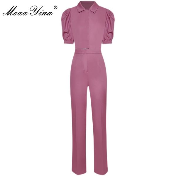 summer runway fashion solid pant sets women's short sleeve and two piece slim pants suits 210524, White
summer runway fashion solid pant sets women's short sleeve and two piece slim pants suits 210524, White