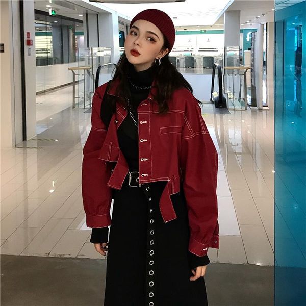 high street denim jacket women short jacke lantern sleeve basic casual long single breasted women's jackets, Black;brown
high street denim jacket women short jacke lantern sleeve basic casual long single breasted women's jackets, Black;brown