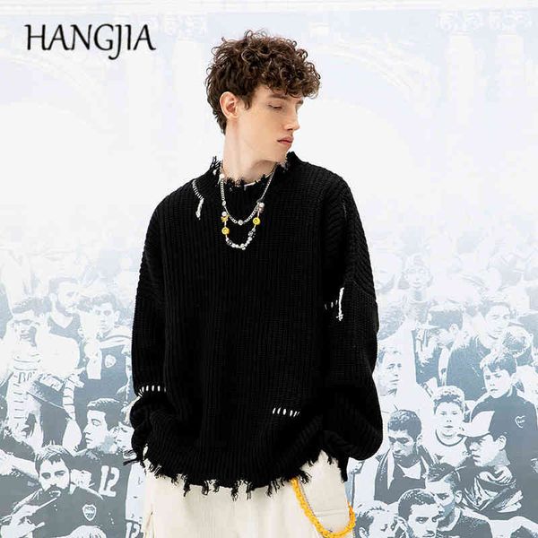 half turtleneck men's streetwear wash dtroyed hip hop tassels ripped knit sweaters oversize pullovers autumn, Black
half turtleneck men's streetwear wash dtroyed hip hop tassels ripped knit sweaters oversize pullovers autumn, Black