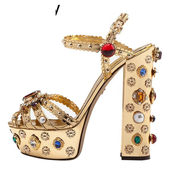 sandals luxury rhinestone metallic gold leather chunky super high heel platform summer diamond party shoes women 1n22, Black
sandals luxury rhinestone metallic gold leather chunky super high heel platform summer diamond party shoes women 1n22, Black