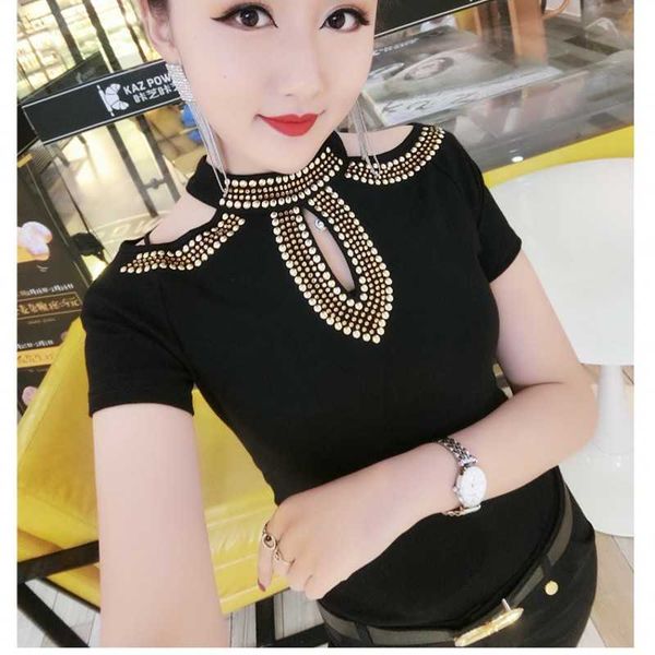 beading hollow out sleeve t-shirt women summer black tshirt o-neck office wear elegant tee shirt femme plus size 3xl 210601, White
beading hollow out sleeve t-shirt women summer black tshirt o-neck office wear elegant tee shirt femme plus size 3xl 210601, White