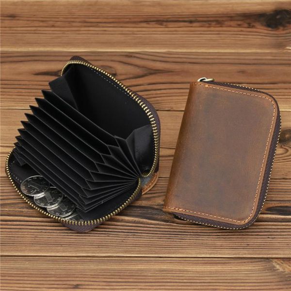 card holders organ genuine leather holder crazy horse wallet men women bag vintage coin purse short, Brown;gray
card holders organ genuine leather holder crazy horse wallet men women bag vintage coin purse short, Brown;gray