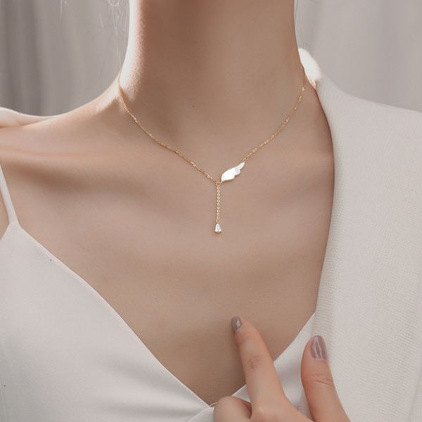 contracted 925 stering silver wing necklace vintage fringed clavicle chain for women gift
contracted 925 stering silver wing necklace vintage fringed clavicle chain for women gift