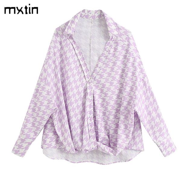 women's blouses & shirts vintage stylish purple plaid women 2021 fashion lapel collar long sleeve irregular lady casual blusas mujer, White
women's blouses & shirts vintage stylish purple plaid women 2021 fashion lapel collar long sleeve irregular lady casual blusas mujer, White