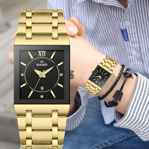quartz watch for men fashion waterproof gold business rectangle watches casual sports military wristwatch relogio wristwatches, Slivery;brown
quartz watch for men fashion waterproof gold business rectangle watches casual sports military wristwatch relogio wristwatches, Slivery;brown