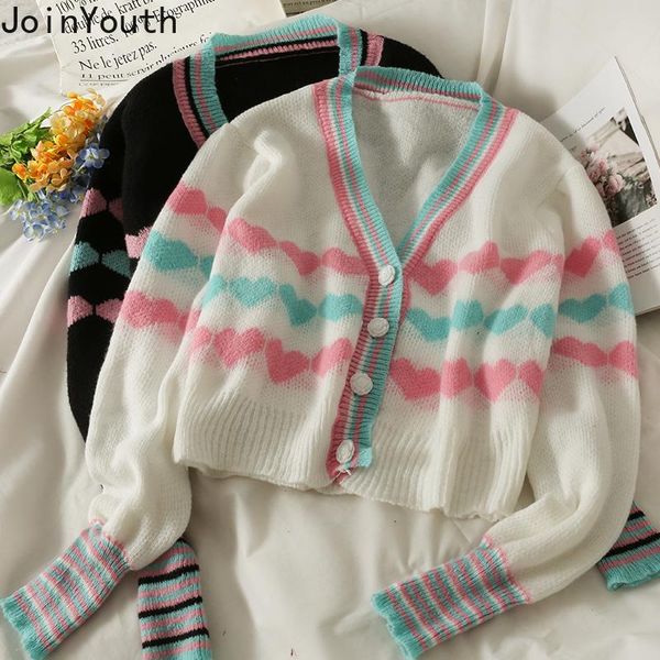 women's knits & tees joinyouth 2021 autumn heart-shaped print v neck single-breasted sweater women korean cropped slim long sleeve knit, White
women's knits & tees joinyouth 2021 autumn heart-shaped print v neck single-breasted sweater women korean cropped slim long sleeve knit, White