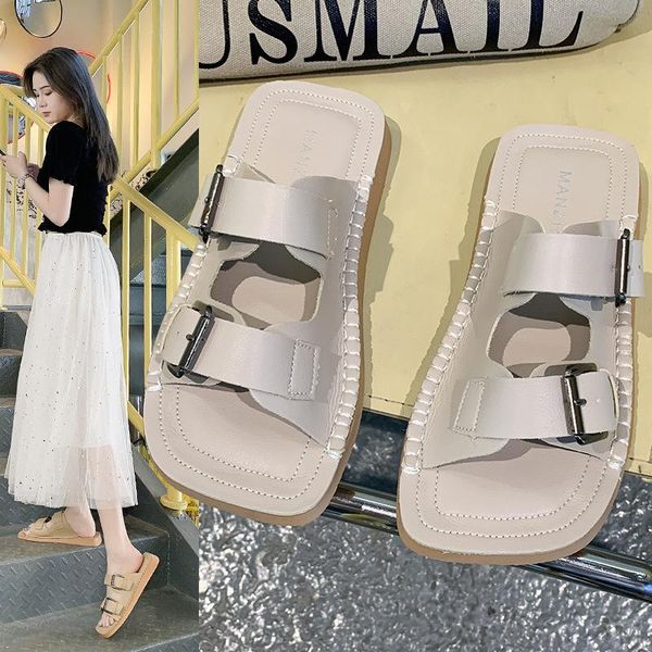 slippers low square toe shoes ladies' luxury slides slipers women designer 2021 summer soft flat rubber basic casual buckle stra, Black
slippers low square toe shoes ladies' luxury slides slipers women designer 2021 summer soft flat rubber basic casual buckle stra, Black