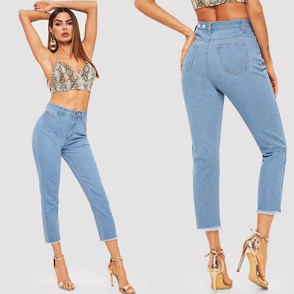 women's jeans european and american women pants shorts high-waisted skinny distressed straight calf-length, Blue
women's jeans european and american women pants shorts high-waisted skinny distressed straight calf-length, Blue