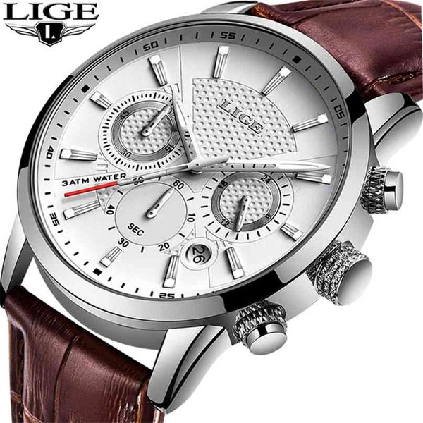 lige mens watches gift luxury brand waterproof sport watch chronograph quartz military genuine leather relogio masculino 210609, Slivery;brown
lige mens watches gift luxury brand waterproof sport watch chronograph quartz military genuine leather relogio masculino 210609, Slivery;brown
