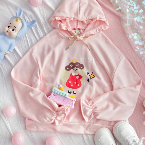 women's hoodies & sweatshirts spring women loose hooded hoodie sweatshirt cartoon print young girl student harajuku sweet lacework pink, Black
women's hoodies & sweatshirts spring women loose hooded hoodie sweatshirt cartoon print young girl student harajuku sweet lacework pink, Black