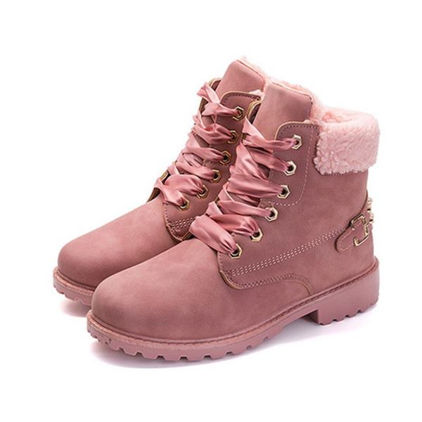 boots pink women lace up solid casual ankle round toe shoes british style winter snow warm, Black
boots pink women lace up solid casual ankle round toe shoes british style winter snow warm, Black