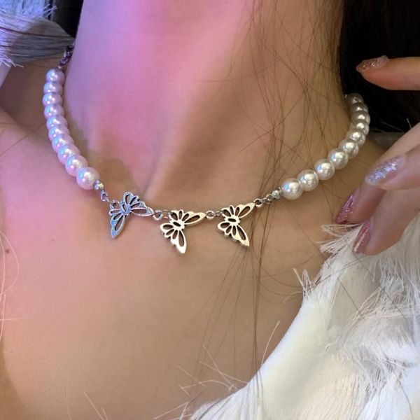 chains fashion jewelry butterfly choker necklace pretty design silvery plating simulated pearl for celebration party gifts, Silver
chains fashion jewelry butterfly choker necklace pretty design silvery plating simulated pearl for celebration party gifts, Silver
