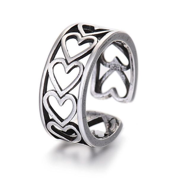 cluster rings fashion simple love ring female heart-shaped open trend retro jewelry, Golden;silver
cluster rings fashion simple love ring female heart-shaped open trend retro jewelry, Golden;silver