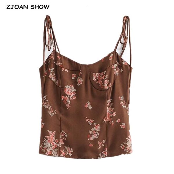 women's tanks & camis 2021 summer france tie bow strap coffee floral print women retro girl back elastic ruched slim crop top, White
women's tanks & camis 2021 summer france tie bow strap coffee floral print women retro girl back elastic ruched slim crop top, White
