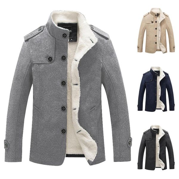 men's jackets color solid stand-up single-breasted jacket long autumn&winter collar sleeved coats &, Black;brown
men's jackets color solid stand-up single-breasted jacket long autumn&winter collar sleeved coats &, Black;brown