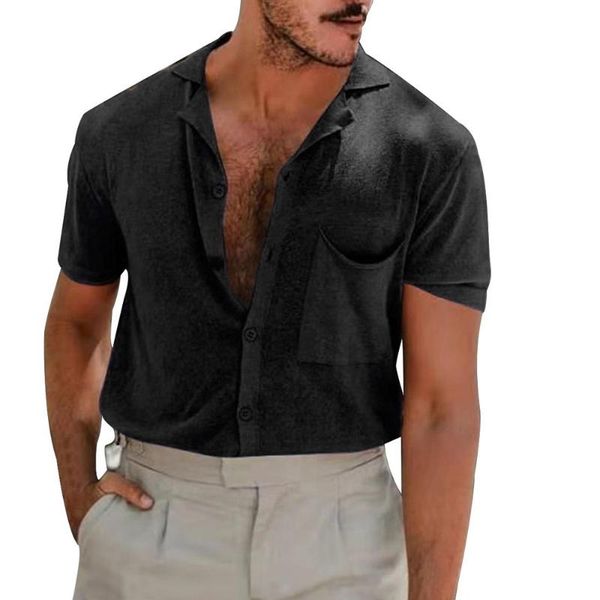 men's casual shirts shirt man causal black short sleeve summer beachi holiday blouse fashion v-neck turn collor, White;black
men's casual shirts shirt man causal black short sleeve summer beachi holiday blouse fashion v-neck turn collor, White;black