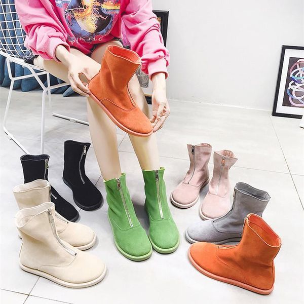boots pig suede leather casual women's shoes zipper round toe flat heels female short candy 6 colors oulyyyogo1, Black
boots pig suede leather casual women's shoes zipper round toe flat heels female short candy 6 colors oulyyyogo1, Black