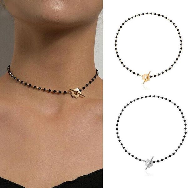chains fashion luxury black crystal glass bead chain choker necklace for women flower lariat lock collar jewelry party gifts, Silver
chains fashion luxury black crystal glass bead chain choker necklace for women flower lariat lock collar jewelry party gifts, Silver
