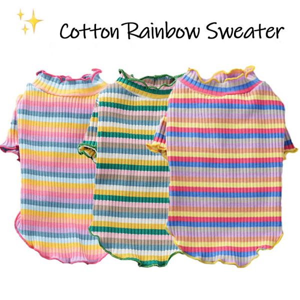 pet clothes spring and summer cotton rainbow dog cat small teddy chenery sweater clothing apparel
pet clothes spring and summer cotton rainbow dog cat small teddy chenery sweater clothing apparel