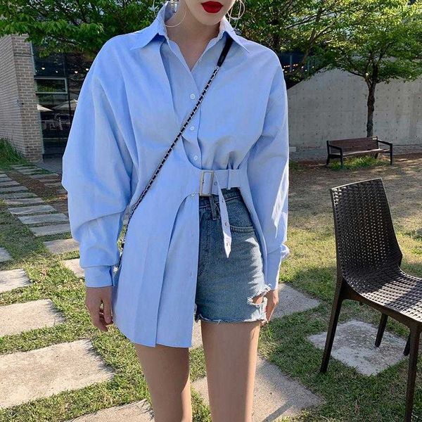 women's knits & tees blue spring blouse women turn down collar loose casual cotton shirts single breasted with belt gothic st, White
women's knits & tees blue spring blouse women turn down collar loose casual cotton shirts single breasted with belt gothic st, White