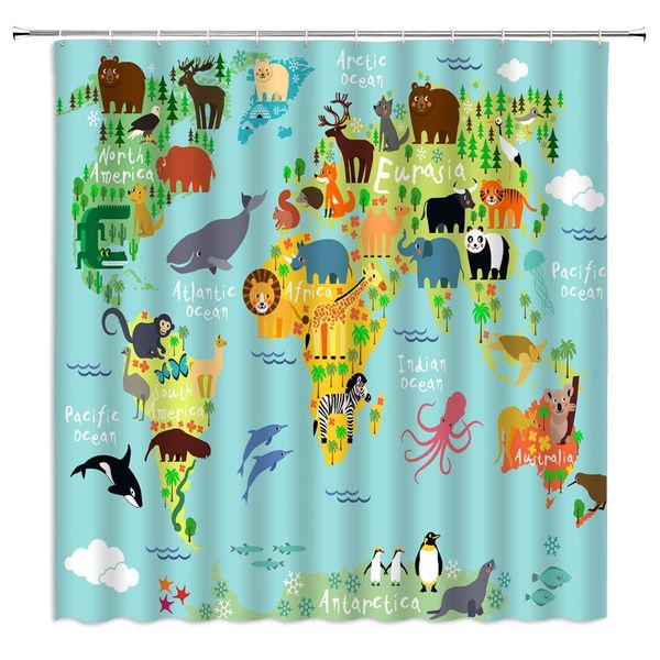 cartoon animal world map shower curtain animals distributed various countries on the blue ocean land plate,70x70 inch polyester
cartoon animal world map shower curtain animals distributed various countries on the blue ocean land plate,70x70 inch polyester