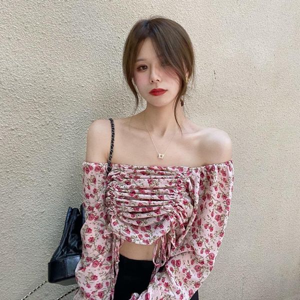 women's blouses & shirts chic puff sleeve print vintage style long off shoulder slash neck crop fashion brand spring autumn, White
women's blouses & shirts chic puff sleeve print vintage style long off shoulder slash neck crop fashion brand spring autumn, White