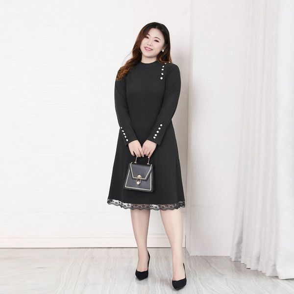 dress plus size 10xl 8xl 6xl female long sleeves spring es elegant black femme knitting with bow superior for mujers, Black;gray
dress plus size 10xl 8xl 6xl female long sleeves spring es elegant black femme knitting with bow superior for mujers, Black;gray