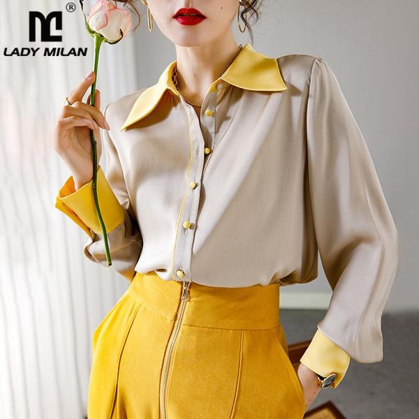 100% heavy silk women's shirt turn down collar color block long sleeves fashion blouse camisas blouses & shirts, White
100% heavy silk women's shirt turn down collar color block long sleeves fashion blouse camisas blouses & shirts, White