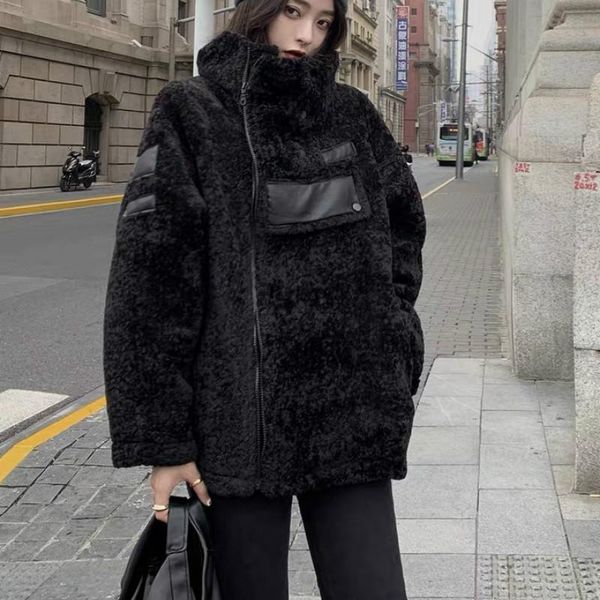 women's fur & faux patchwork pu cashmere coat female loose warm thick plus size black lamb jacket motorcycle winter women clothes
women's fur & faux patchwork pu cashmere coat female loose warm thick plus size black lamb jacket motorcycle winter women clothes