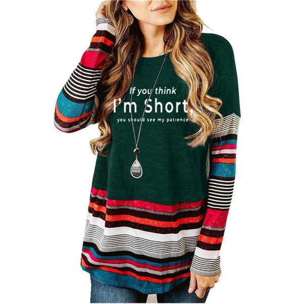 women's t-shirt if you think i' short,you should see my patience women cotton long sleeve striped crew neck large, White
women's t-shirt if you think i' short,you should see my patience women cotton long sleeve striped crew neck large, White