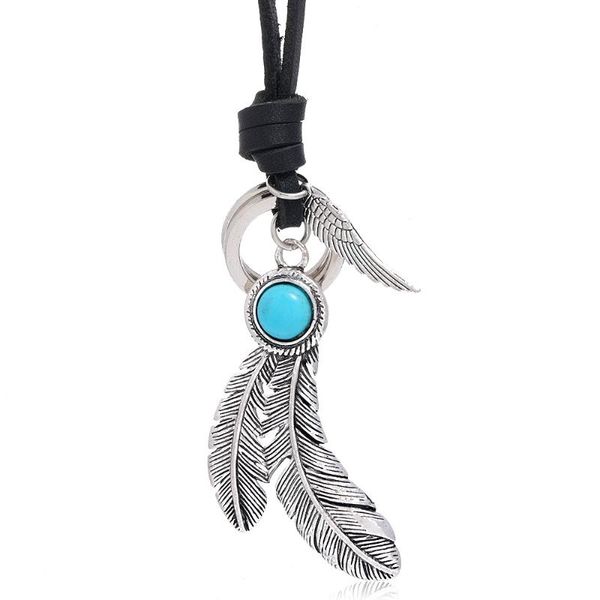feather leather necklace pendant for men women genuine rope chain jewelry long collares handmade small gift necklaces, Silver
feather leather necklace pendant for men women genuine rope chain jewelry long collares handmade small gift necklaces, Silver
