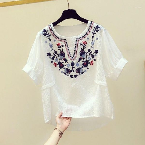 women's blouses & shirts plus size ladies embroidery short sleeve causel chic white shirt women o-neck loose elegant vintage blouse fe
women's blouses & shirts plus size ladies embroidery short sleeve causel chic white shirt women o-neck loose elegant vintage blouse fe