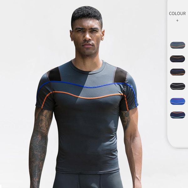 running jerseys men's fitness short-sleeved reflective training quick-drying clothes high-elastic tights sports t-shirt, Black;blue
running jerseys men's fitness short-sleeved reflective training quick-drying clothes high-elastic tights sports t-shirt, Black;blue