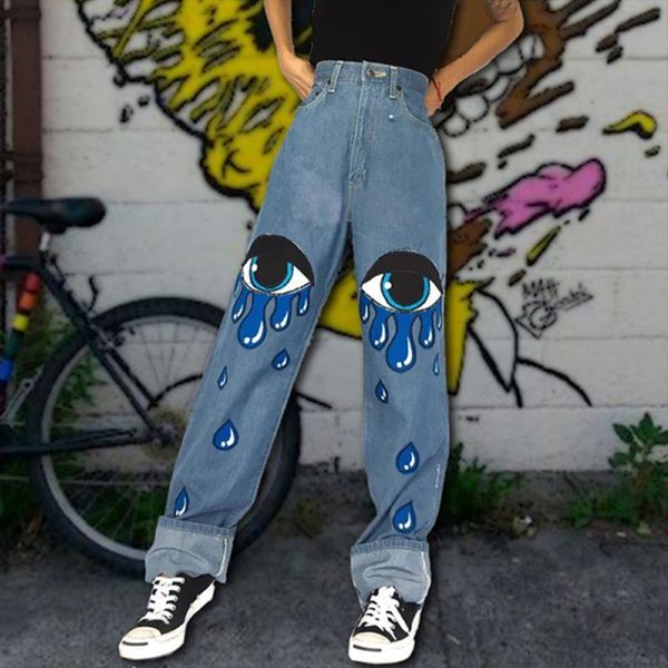 fashion vintage jeans high waist womens pants printed casual trousers long boyfriends denim female, Black;white
fashion vintage jeans high waist womens pants printed casual trousers long boyfriends denim female, Black;white